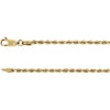 14K Yellow Gold 2.4mm Diamond Cut Rope 7-Inch Chain Bracelet