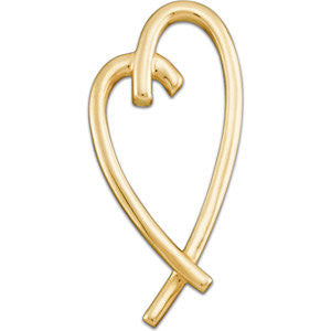 14k Yellow Gold Heart Pendant Slide