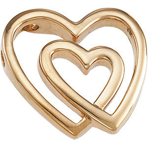 18k Yellow Gold Double Heart Pendant