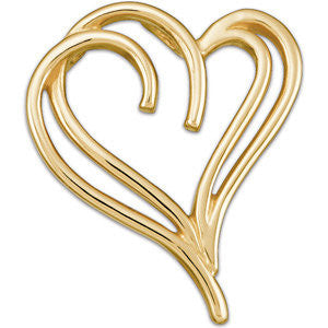 14k Yellow Gold Heart Pendant Slide