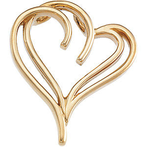 14k White Gold Heart Pendant Slide