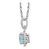 Sterling Silver Aquamarine & .01 CTW Diamond 18" Necklace