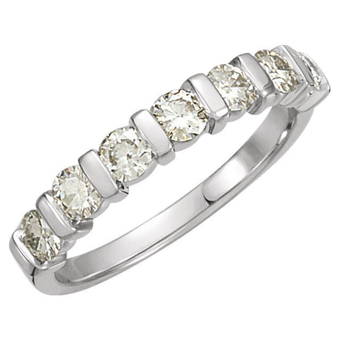 14k White Gold Forever Classic™ Moissanite Anniversary Band, Size 7