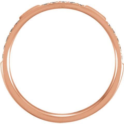 14k Rose Gold 1/6 CTW Diamond Eternity Band Size 5