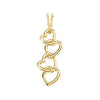 14k White Gold Linked Hearts Pendant