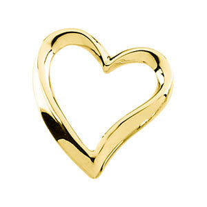 14k White Gold Heart Chain Slide