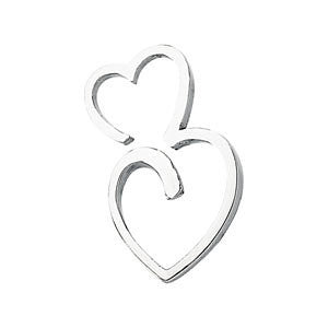 10k Yellow Gold Double Heart Pendant