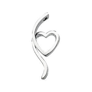 14k White Gold Heart Pendant