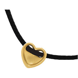 14k White Gold Heart Pendant Slide