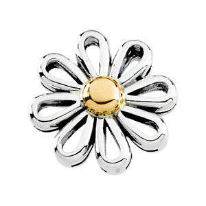 14K White & Yellow Gold Floral-Inspired Pendant