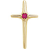 25.00x14.00 mm Cross Pendant with Ruby in 14K Yellow Gold