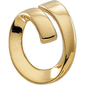 14k Yellow Gold Spiral Loop Omega Slide