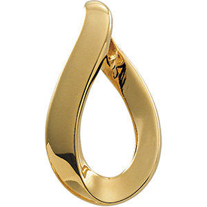 14k Yellow Gold Tear Drop Omega Slide