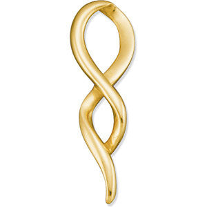 14k Yellow Gold Twisted Design Omega Slide