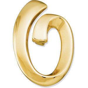 14k Yellow Gold Spiral Omega Slide