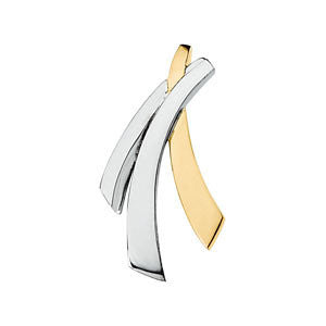14k White/Yellow Gold Criss Cross Chain Slide