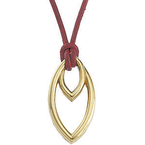 14k Yellow Gold Geometric Marquise-Shape Pendant