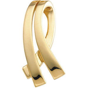 14k Yellow Gold Foldover Design Chain Slide