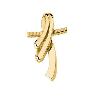14k Yellow Gold Freeform Pendant Slide