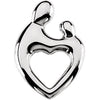 14k White Gold 19.25x13.5mm Mother and Child« Heart Pendant