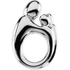 19.75x13.50 mm Large Solid Mother and Twin Pendant in 14K Yellow Gold