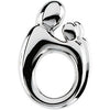 19.75x13.50 mm Large Solid Mother and Twin Pendant in 14K White Gold