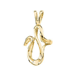 14k White Gold Freeform Pendant