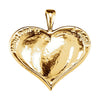 14k Yellow Gold 23.4x23mm Large Heart print Pendant