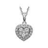 Halo-Styled Diamond Heart Necklace in 14k White Gold