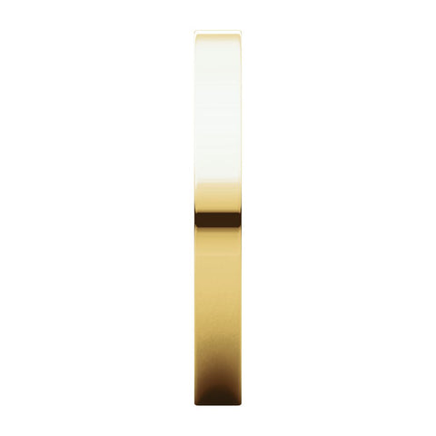 14k Yellow Gold 2.5mm Flat Band, Size 9