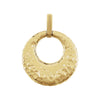 14K Yellow Gold Hammered Circle Pendant