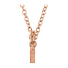 14k Rose Gold Sideways Cross 16-18" Necklace