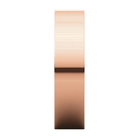 14k Rose Gold 5mm Flat Band, Size 8.5