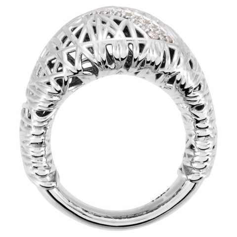 14k White Gold 1/8 CTW Diamond Ring, Size 7