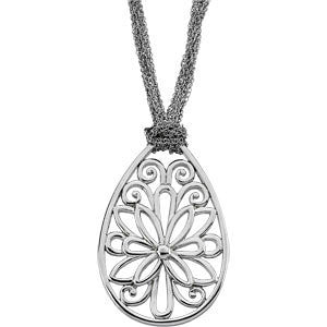 14k Yellow Gold Teardrop Filigree Pendant