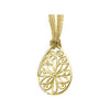 14k Yellow Gold Teardrop Filigree Pendant