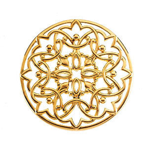 14k Yellow Gold Circular Filigree Pendant