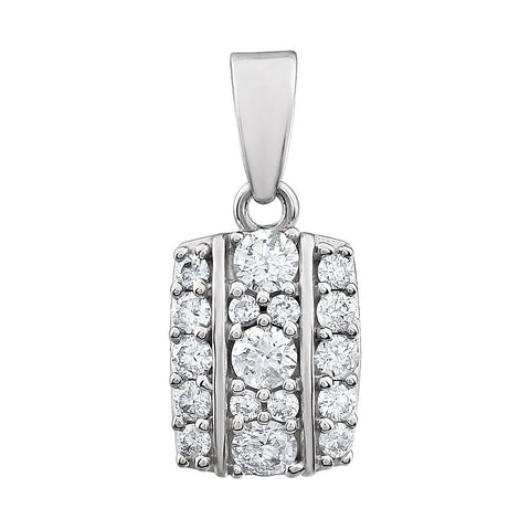 14k White Gold 1/3 CTW Diamond Pendant