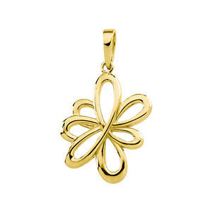 14k Yellow Gold Floral-Inspired Pendant