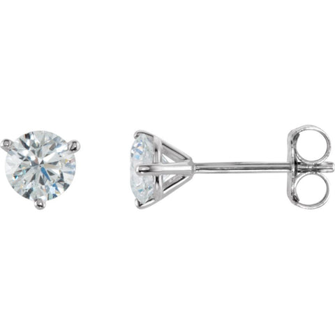 14k White Gold 3/4 CTW Diamond Stud Earrings