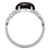 Sterling Silver Onyx Granulated Design Ring, Size 7