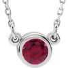 Sterling Silver Imitation Ruby 16-inch Necklace
