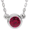 14k White Gold Ruby 16-inch Necklace