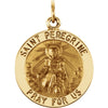 18.00 mm St. Peregrine Medal in 14K Yellow Gold