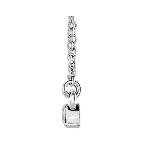 14k White Gold 3/4 CTW Diamond Bar 17" Necklace