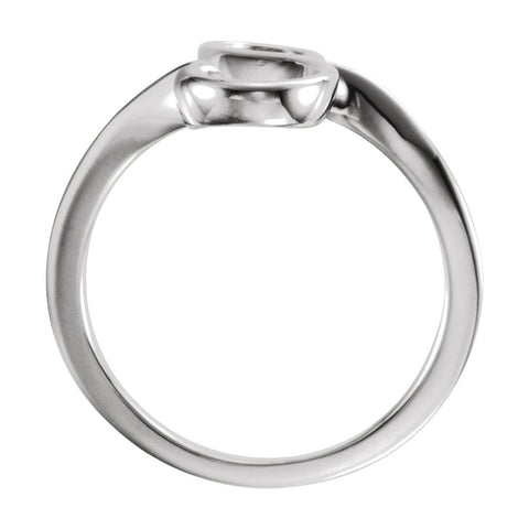 14k White Gold Freeform Ring, Size 7