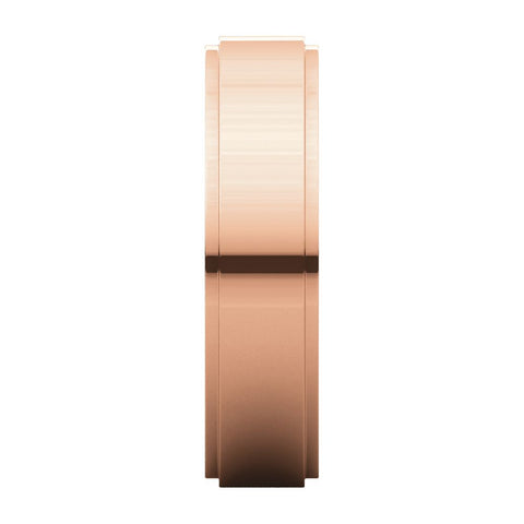 14k Rose Gold 5mm Flat Edge Band, Size 7.5