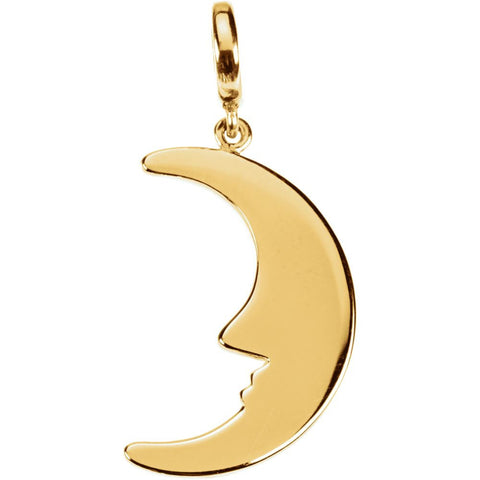 14k Yellow Gold Petite Moon Charm