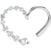 7/8 CTTW Journey Diamond Heart Pendant in 14k White Gold