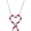 The Candy Cane Legend CZ Necklace in Sterling Silver